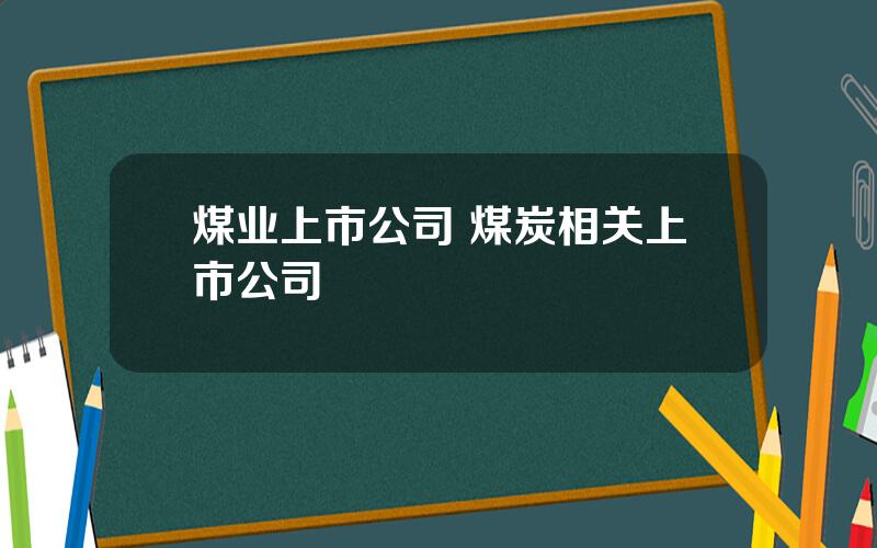 煤业上市公司 煤炭相关上市公司